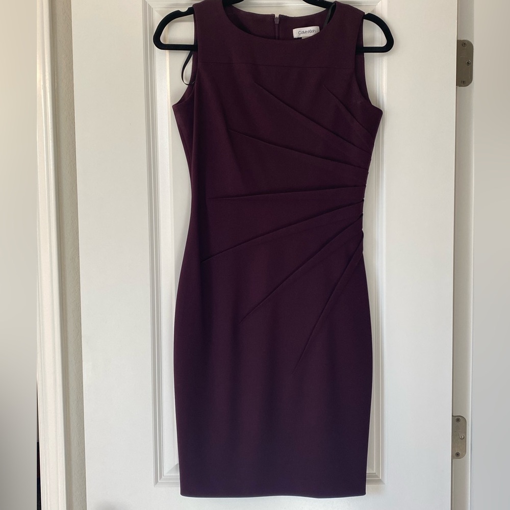 Maroon Calvin Klein Sheath Dress